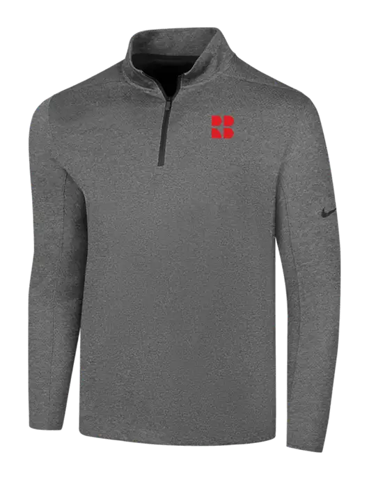 NIKE Dark Grey Heather Dry 1/2 Zip Cover-Up w/RB Logo