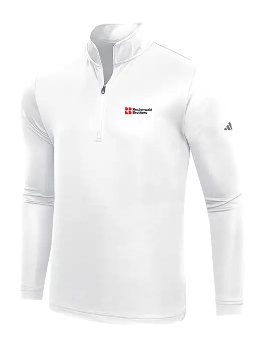 Adidas White  Lightweight Quarter Zip Pullover w/Rectenwald Brothers