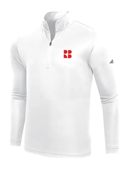 Adidas White  Lightweight Quarter Zip Pullover w/RB Logo
