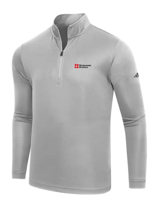 Adidas Medium Grey  Lightweight Quarter Zip Pullover w/Rectenwald Brothers