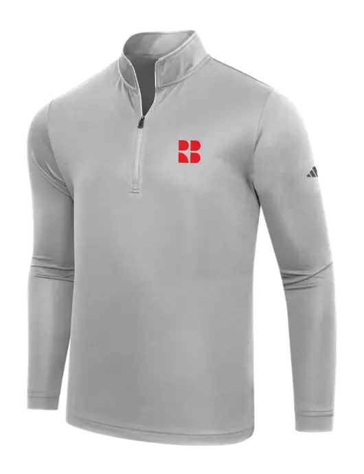 Adidas Medium Grey  Lightweight Quarter Zip Pullover w/RB Logo