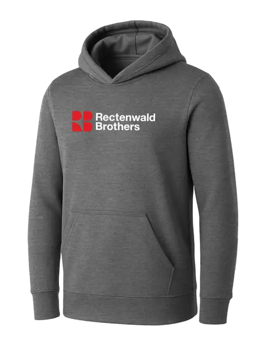 Womens Medium Grey Heather Core Fleece Pullover Hooded Sweatshirt w/Rectenwald Brothers