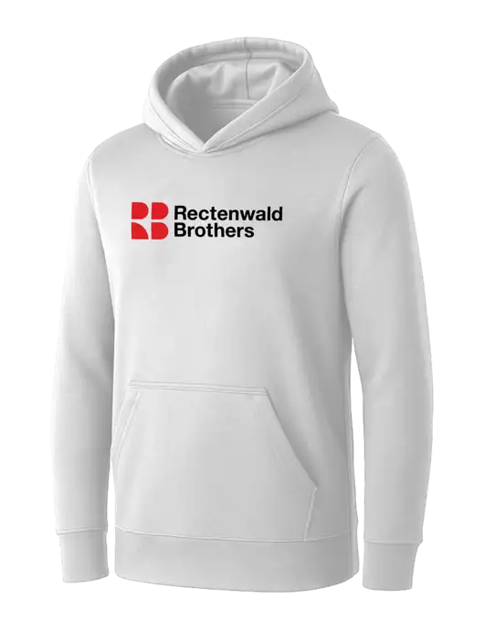Womens White Core Fleece Pullover Hooded Sweatshirt w/Rectenwald Brothers