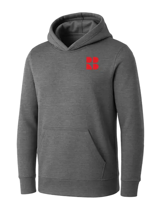 Womens Medium Grey Heather Core Fleece Pullover Hooded Sweatshirt w/RB Logo