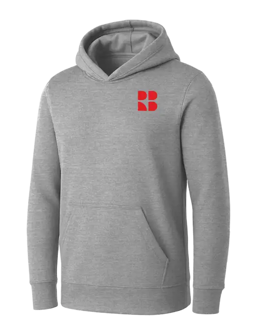 Womens Light Grey Heather Core Fleece Pullover Hooded Sweatshirt w/RB Logo