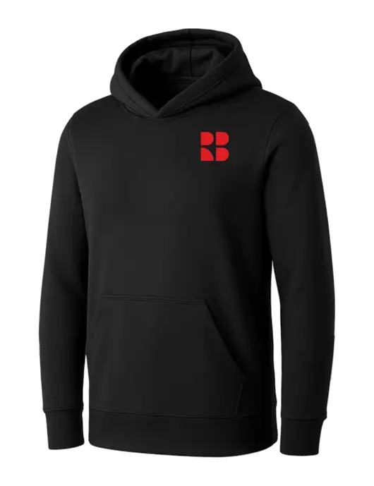 Womens Black Core Fleece Pullover Hooded Sweatshirt w/RB Logo