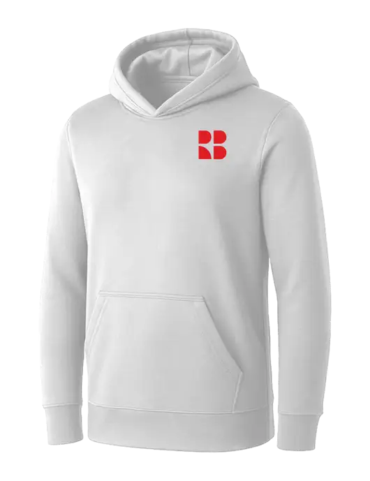 Womens White Core Fleece Pullover Hooded Sweatshirt w/RB Logo