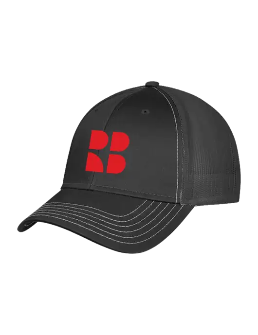 Charcoal Grey Mesh Trucker Cap Snap Back w/RB Logo
