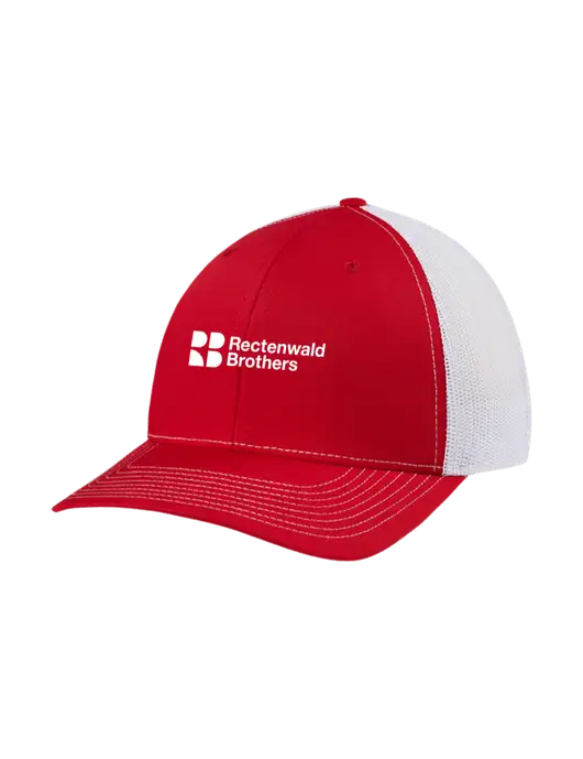 Richardson Adjustable Snapback Original 112 Trucker Cap Red w/White Mesh w/Rectenwald Brothers