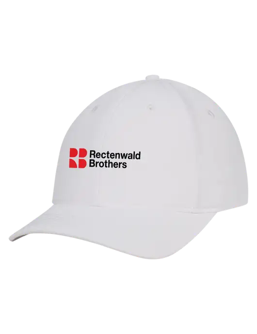 White Nylon Twill Performance Cap w/Rectenwald Brothers