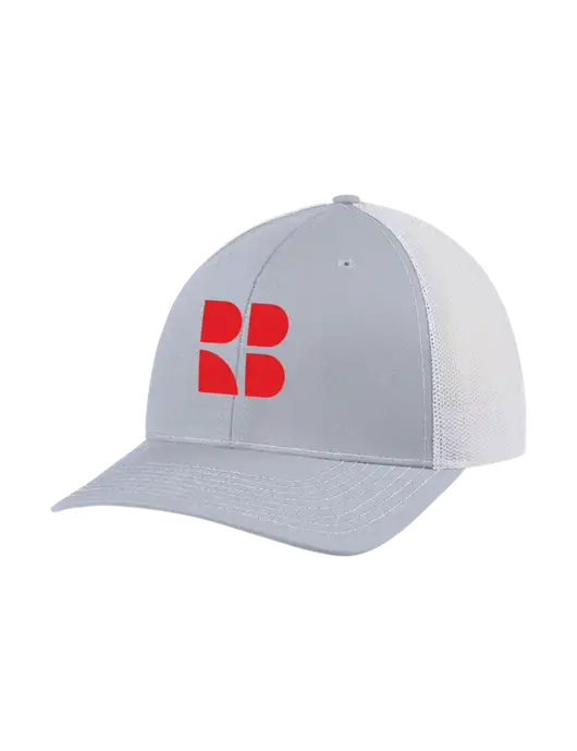 Richardson Adjustable Snapback Original 112 Trucker Cap Light Heather Grey w/White Mesh w/RB Logo