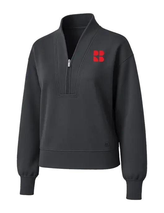 OGIO Womens Dark Grey Transcend 1/4-Zip w/RB Logo