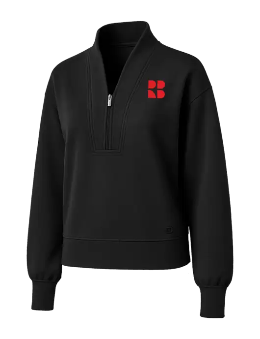OGIO Womens Black Transcend 1/4-Zip w/RB Logo