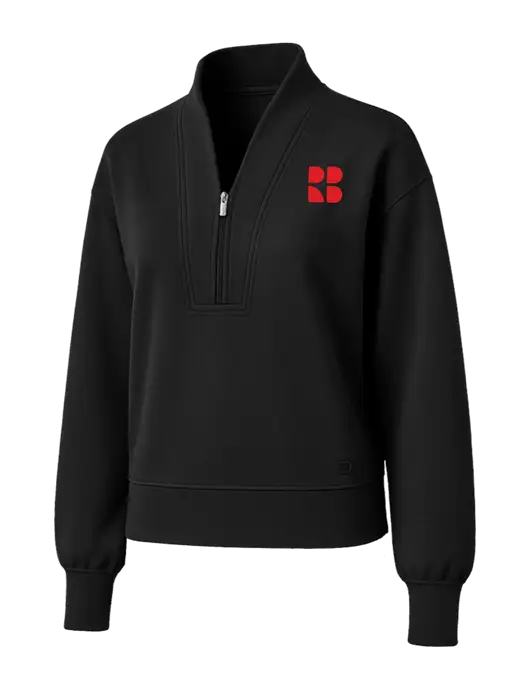 OGIO Womens Black Transcend 1/4-Zip w/RB Logo