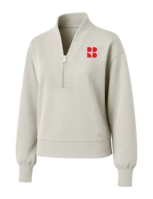 OGIO Womens Ivory Transcend 1/4-Zip w/RB Logo