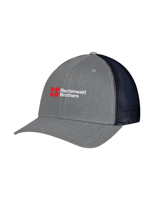Richardson Adjustable Snapback Original 112 Trucker Cap Heather Grey w/Navy Mesh w/Rectenwald Brothers