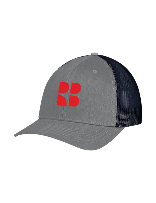 Richardson Adjustable Snapback Original 112 Trucker Cap Heather Grey w/Navy Mesh w/RB Logo
