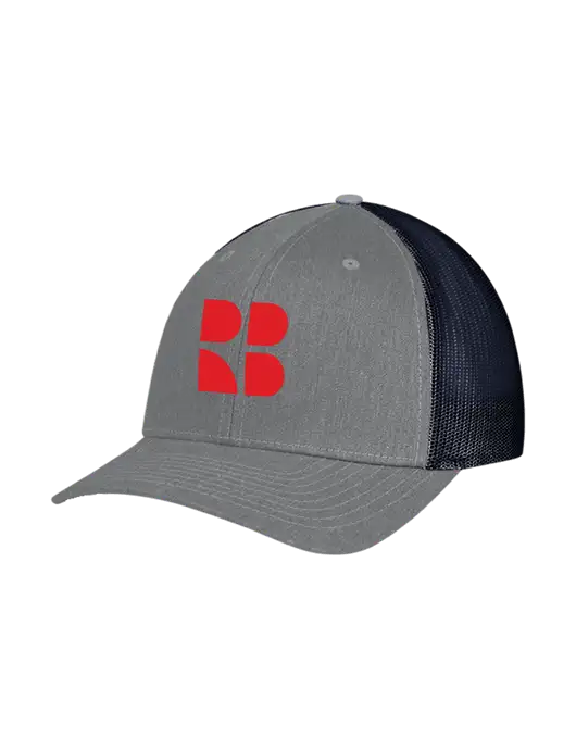 Richardson Adjustable Snapback Original 112 Trucker Cap Heather Grey w/Navy Mesh w/RB Logo
