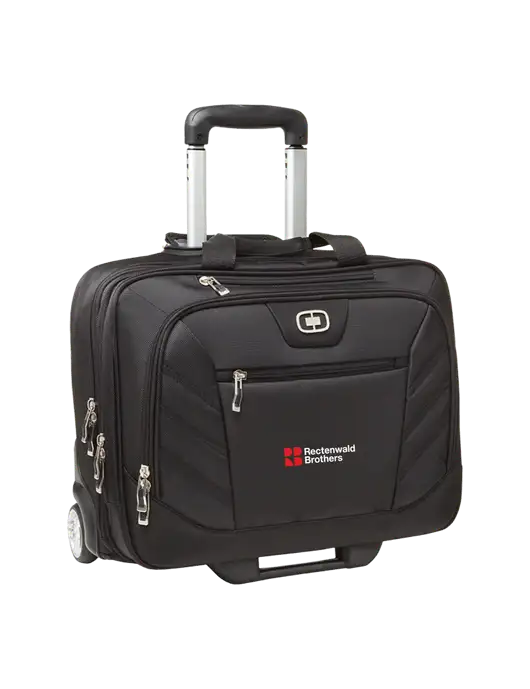 OGIO Black Lucin Wheeled Briefcase w/Rectenwald Brothers
