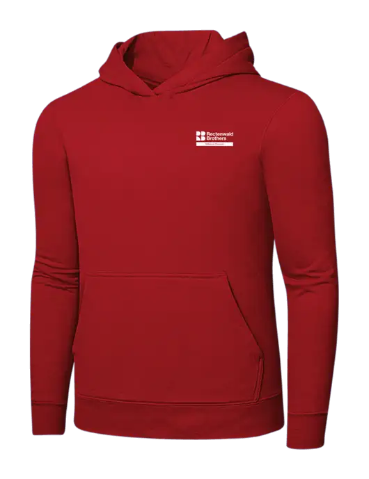 Bright Red 8.5 oz Ring Spun Hooded Sweatshirt w/Millwork Division