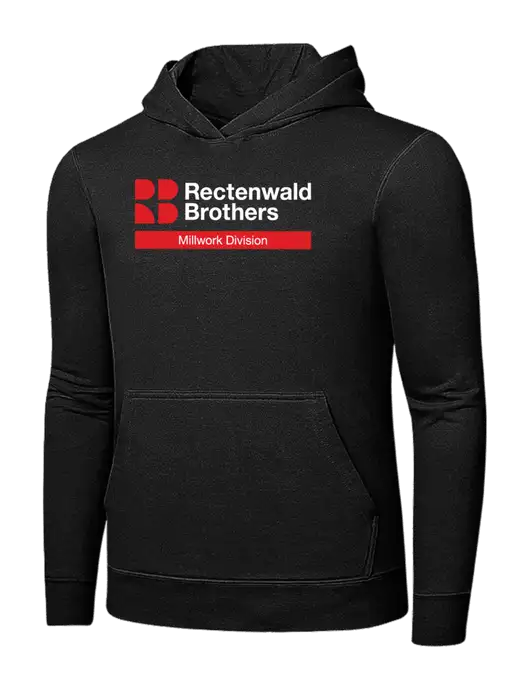 Jet Black 7.8 oz Ring Spun Hooded Sweatshirt w/Millwork Division