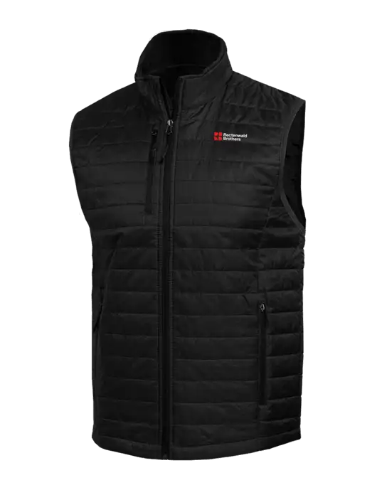 Packable Black Puffy Vest w/Rectenwald Brothers