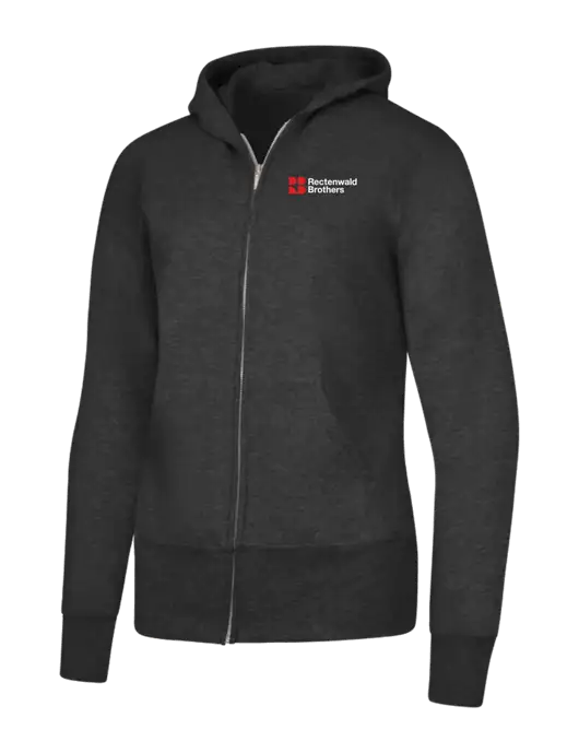 Dark Heather Grey Womens Core Fleece Full-Zip Hooded Sweatshirt w/Rectenwald Brothers