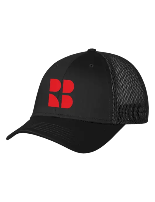 Black Mesh Trucker Cap Snap Back w/RB Logo