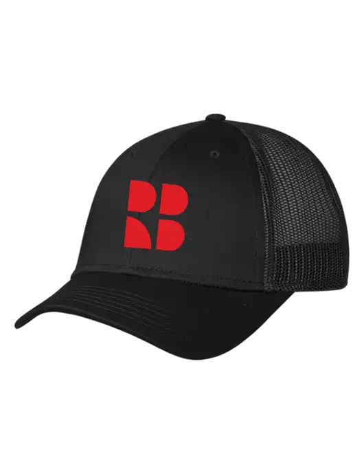 Black Mesh Trucker Cap Snap Back w/RB Logo