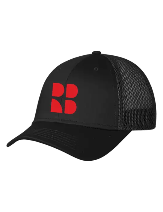 Black Mesh Trucker Cap Snap Back w/RB Logo