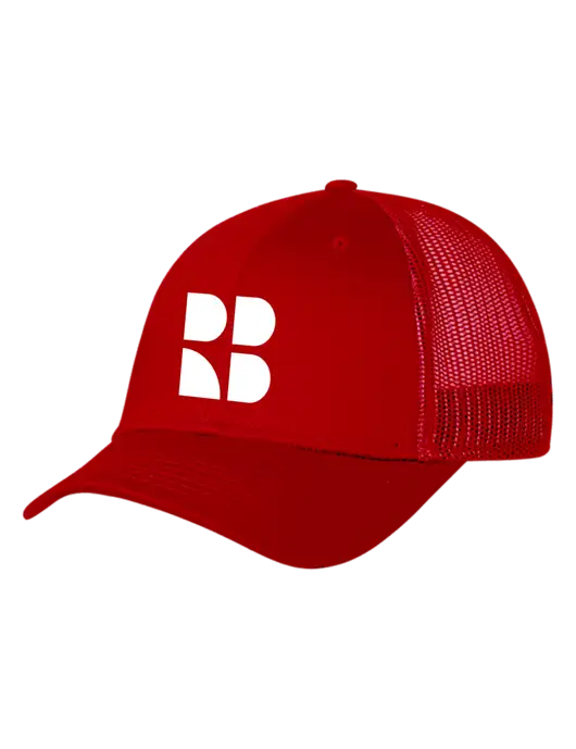 Red Mesh Trucker Cap Snap Back w/RB Logo