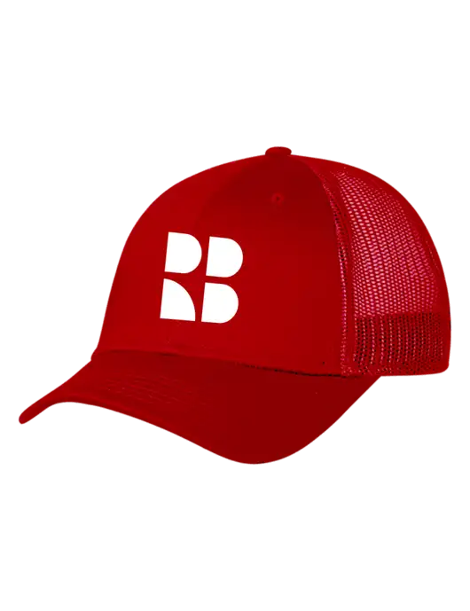 Red Mesh Trucker Cap Snap Back w/RB Logo