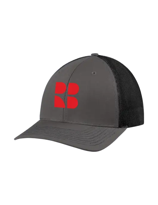 Richardson Adjustable Snapback Original 112 Trucker Cap Dark Grey w/Black Mesh w/RB Logo