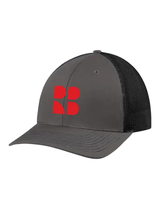 Richardson Adjustable Snapback Original 112 Trucker Cap Dark Grey w/Black Mesh w/RB Logo