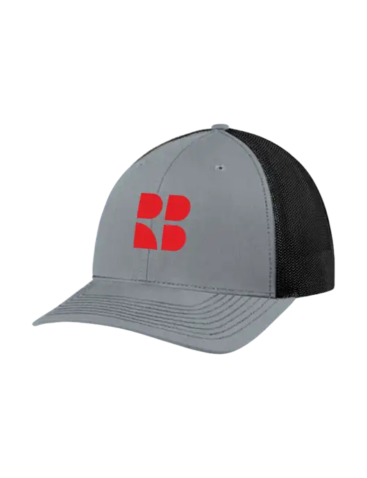 Richardson Adjustable Snapback Original 112 Trucker Cap Heather Grey w/Black Mesh w/RB Logo