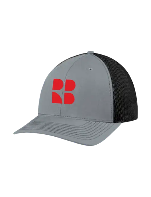 Richardson Adjustable Snapback Original 112 Trucker Cap Heather Grey w/Black Mesh w/RB Logo