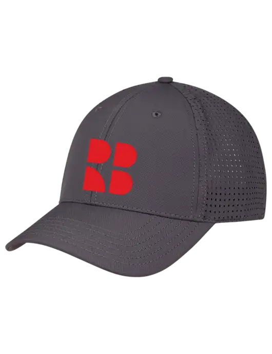 Charcoal Performance Stretchable Cap Hook & Loop w/RB Logo