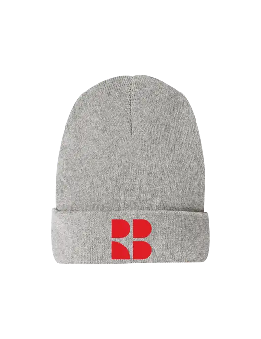 Recycled Light Heather Grey Beanie w/RB Logo