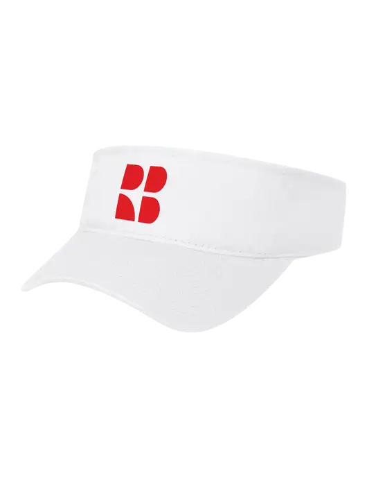 White Cap Visor w/RB Logo
