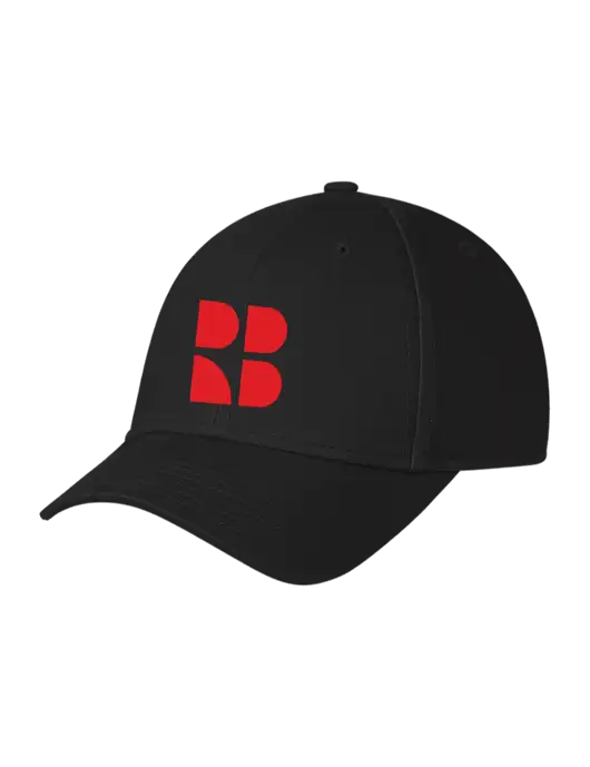 Black Structured Cap Hook & Loop w/RB Logo