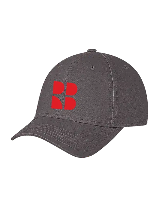 Medium Dark Grey Structured Soft Snap Closure Hook & Loop Cap w/RB Logo