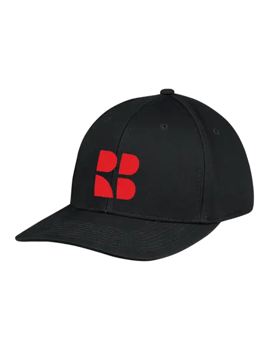 Premium Modern Structured Twill Black Snapback Cap w/RB Logo