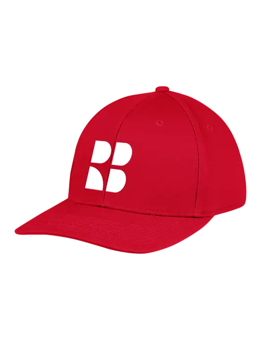 Premium Modern Structured Twill Red Snapback Cap w/RB Logo