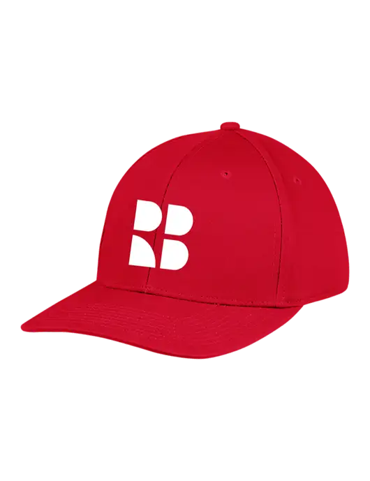 Premium Modern Structured Twill Red Snapback Cap w/RB Logo
