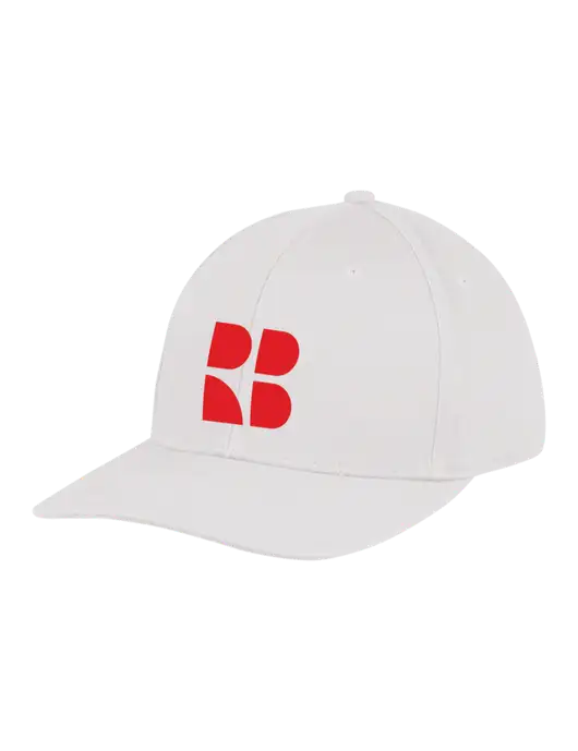 Premium Modern Structured Twill White Snapback Cap w/RB Logo