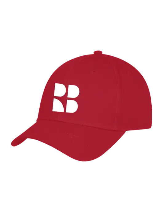 Red Structured Cap Hook & Loop w/RB Logo