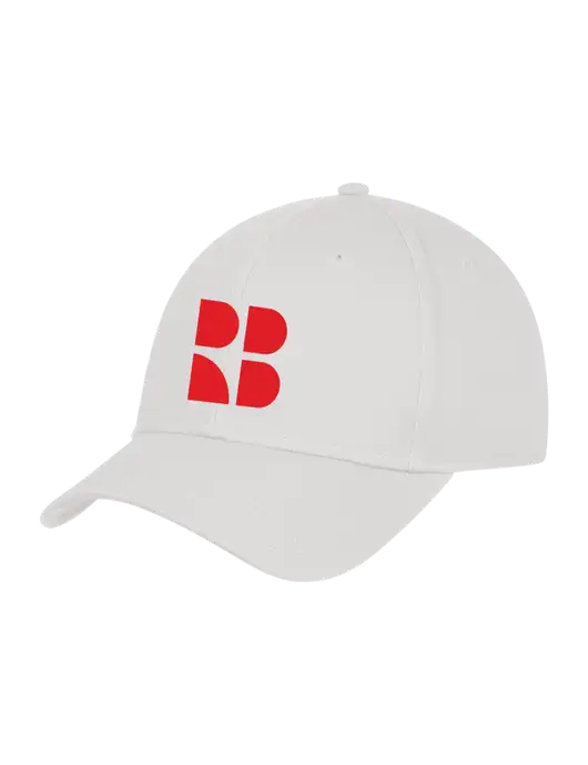 White Structured Cap Hook & Loop w/RB Logo