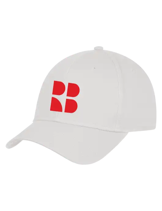 White Structured Cap Hook & Loop w/RB Logo