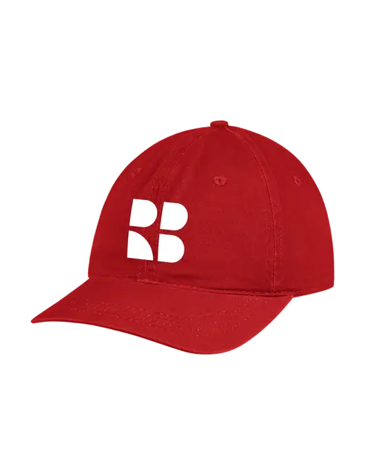 Garment Washed Unstructured Twill Red Cap w/RB Logo