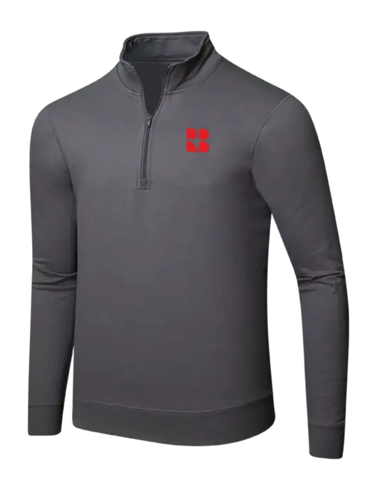 Charcoal 8.5 oz Ring Spun 1/4 Zip Pullover Sweatshirt w/RB Logo